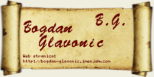Bogdan Glavonić vizit kartica